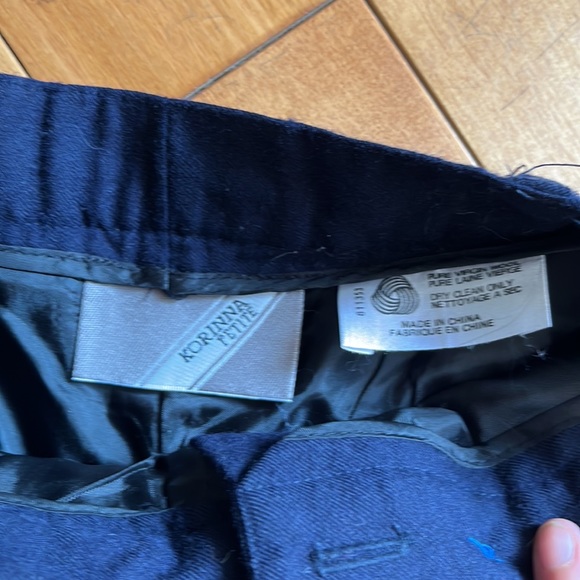 Wool high waisted navy pants - Picture 4 of 4